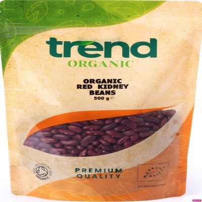 Trend Organic Red Kidney Beans, 500g - Ideal for Salads, Soups, Chile, and Stews, Rich in Protein and Fibre, Vitamins and Minerals, Certified Organic, Vegan, Non-GMO, No Perservatives or No Additives