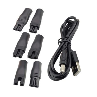 7 PCS Replacement Power Cord 5V USB Charging Cord Set Fit for a Various Types of Electric Hair Clippers, Beard trimmers, Shavers, Beauty Instruments, Electric hairdressers, Desk Lamps, Purifiers