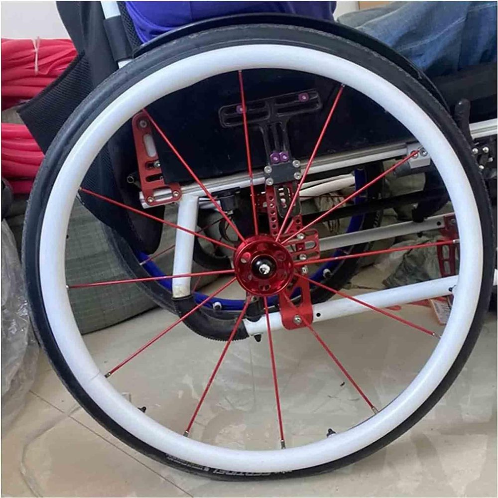 004,24Inch, Silicone Wheelchair Push Rim Covers, Non-Slip Wear-Resistant Hand Push Cover, Wheelchair Handrim Covers, Wheelchair Rear Wheel Cover for Improve Grip And Traction