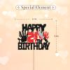 Killer Happy 21st Birthday Cake Topper, Zombie Bloody Friday Birthday Cake Decor, Black Glitter Have A Killer Birthday Cake Topper for kids, Halloween Horror Themed Birthday Party Decorations view 2