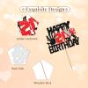 Killer Happy 21st Birthday Cake Topper, Zombie Bloody Friday Birthday Cake Decor, Black Glitter Have A Killer Birthday Cake Topper for kids, Halloween Horror Themed Birthday Party Decorations view 4