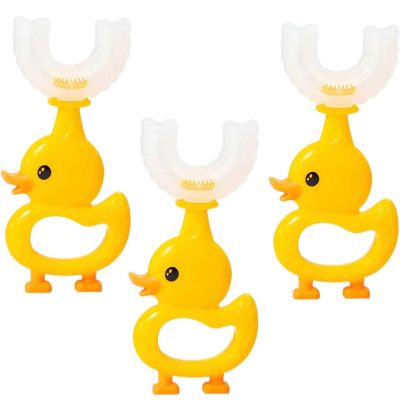 Toddler Children 360 U Shaped Toothbrush Kid Age 2-6&2-4&4-7&6-8 Year All Rounded Silicone Teeth Brush Head Pack Easy Wide Circular 3 Side Foam Manual Boy Girl Full Whole Mouth Clean Dental Oral Care