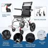 006,FreshCart Basics Wheelchairs Folding Lightweight Transport Wheelchair Lightweight Transport Travel Chair Support 220Lbs Lightweight Folding Wheelchair Portable Travel Wheelchairs with Handbrake view 3