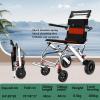 03, Folding Multipurpose Super Lightweight Drive Wheelchair - Portable Aluminum Transport Chair for Boarding & Travelling view 2