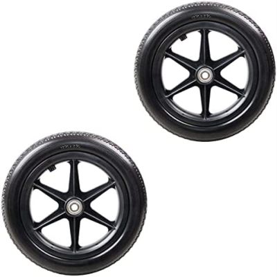 A Pair Of 12 Inch Wheelchair Caster Wheels, PU Solid Replacement Wheelchair Rear Wheels, Anti-Slip Heavy Duty Pu Tire Wheelchair Accessories,12inch Black