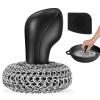 Purgreat Cast Iron Scrubber | Dish Scrub Brush | 316 Cast Iron Cleaner Chainmail Scrubber for Cast Iron Pan Skillet Cleaner - Dish Scouring Pad Dishwasher Safe Cleaning Kit, Black 01 view 1