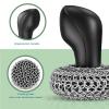 Purgreat Cast Iron Scrubber | Dish Scrub Brush | 316 Cast Iron Cleaner Chainmail Scrubber for Cast Iron Pan Skillet Cleaner - Dish Scouring Pad Dishwasher Safe Cleaning Kit, Black 01 view 3