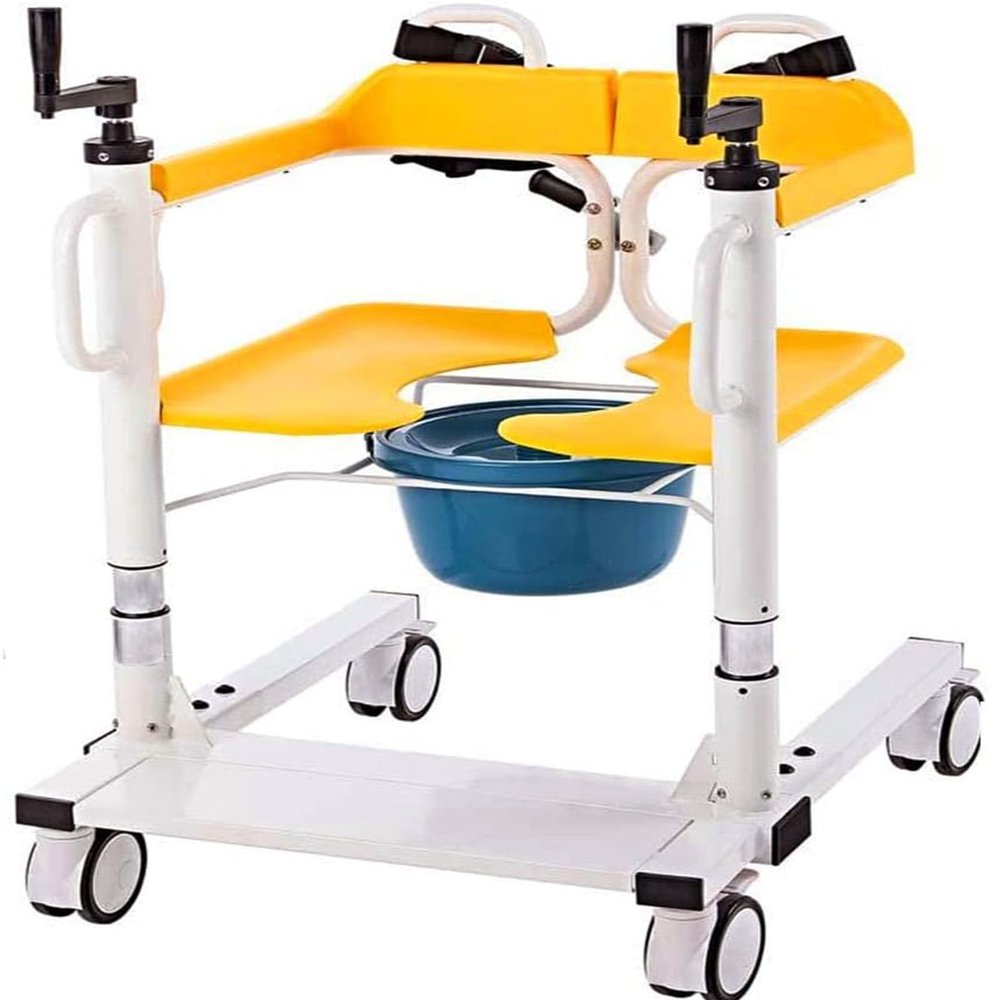 001, Transfer Chair Lift for Home,Portable Transport Chair with Potty And Cushion, Transfer Lift with 180 Split Seat,Bedside Commode Lift Shower Chair,Transfer Aid for Elderly
