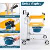 001, Transfer Chair Lift for Home,Portable Transport Chair with Potty And Cushion, Transfer Lift with 180 Split Seat,Bedside Commode Lift Shower Chair,Transfer Aid for Elderly view 3