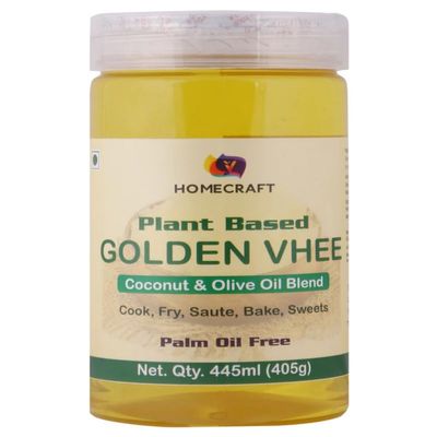 Home Craft Vhee Plant Based Coconut & Olive Oil Blend Golden Ghee, Preservative Free - 445 ML (Pack Of 1)