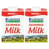 Lakeland UHT Skimmed Milk 500ml Pack of 2 Low Fat 1.25% Long Shelf Life Calcium Dairy Drink Screw Top Multipack Catering Hospitality Office Pantry with Welari Thank You Card | (2pack) (1000ml) view 1