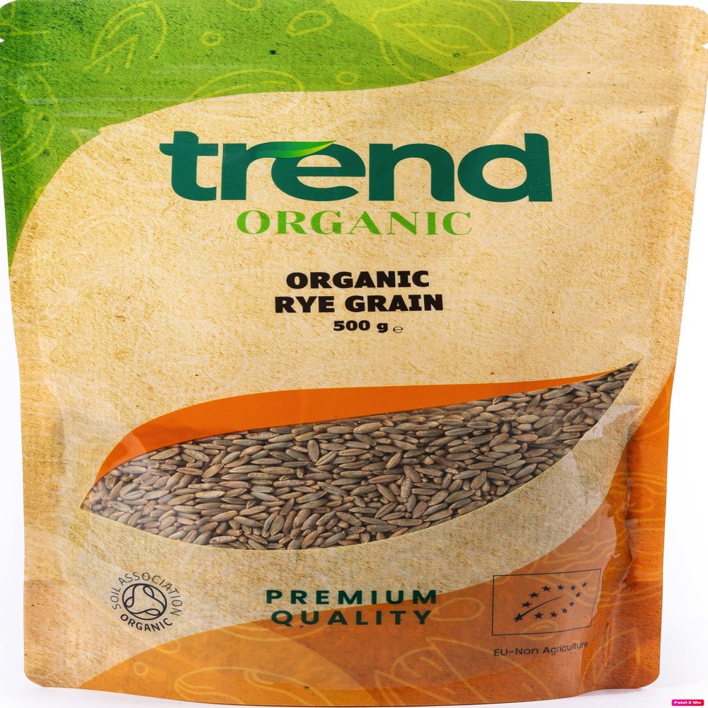Trend Organic Rye Grain, 500g - Fibre-Rich Superfood, Ideal for Breads, Porridge, and Salads - Earthy Flavour, Chewy Texture, Certified Organic, Vegan, Non-GMO, No Additives, No Preservatives,
