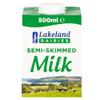 Lakeland UHT Semi Skimmed Milk 500ml Pack of 6 Low Fat 1.5% Long Shelf Life Calcium Dairy Drink Screw Top Multipack Catering Hospitality Office Pantry with Welari Thank You Card | (6pack) (3000ml) view 2