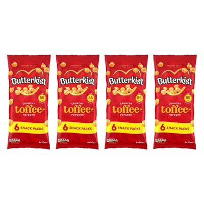 Buterkist Crunchy Toffee Popcorn 6 Pack - Indulge In the Irresistible Buterkist Crunchy Toffee Popcorn And Satisfy Your Snack Cravings - Pack of 4