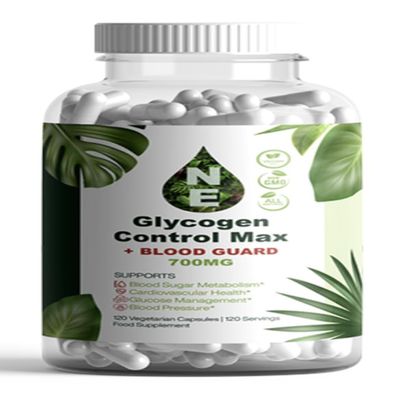 Glycogen Control Max| Glyco Care and Guard| Vegan | Natural Supplement| 120 Capsules| 700mg |Gluten-Free| 120 Servings | 60 Days Supply| No Additives or Fillers
