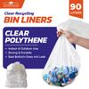 CHEF ROYALE Clear Plastic Bin Bags 90L - Transparent Recycling Heavy Duty Rubbish Bags for Kitchen, Bathroom, Office - Polythene Bin Liners bags for Regular Use (10) view 2