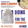 CHEF ROYALE Clear Plastic Bin Bags 90L - Transparent Recycling Heavy Duty Rubbish Bags for Kitchen, Bathroom, Office - Polythene Bin Liners bags for Regular Use (10) view 3