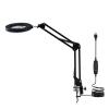 10X Magnifying Glass with LED Light Clip Desk Lighted Magnifier Flexible Arm 3 Colors Brightness Adjustable for Observing Reading (Black) view 3