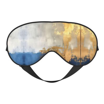 Gold Blue White Soft Sleep Eye Mask,Female Breathable Eye Patch,Perfect for Travel and Relaxation
