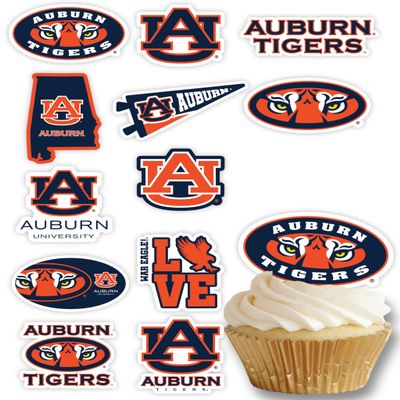 Auburn Cupcake Toppers Graduation Football Party Cake Decorations 24 Pcs