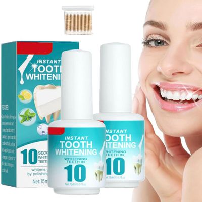 Teeth Whitening Paint, Tooth Polish Uptight White Instant Whitening Paint, Instant Strong White Tooth Stain Removal Care, for Sensitive Teeth (10cm, 2pcs)