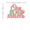 One in a Melon Cake Topper, Watermelon Cake Decoration for Summer Fruit First Birthday Anniversary Party Supplies (One in a Melon Cake Topper pink)) view 2