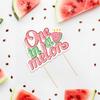 One in a Melon Cake Topper, Watermelon Cake Decoration for Summer Fruit First Birthday Anniversary Party Supplies (One in a Melon Cake Topper pink)) view 3