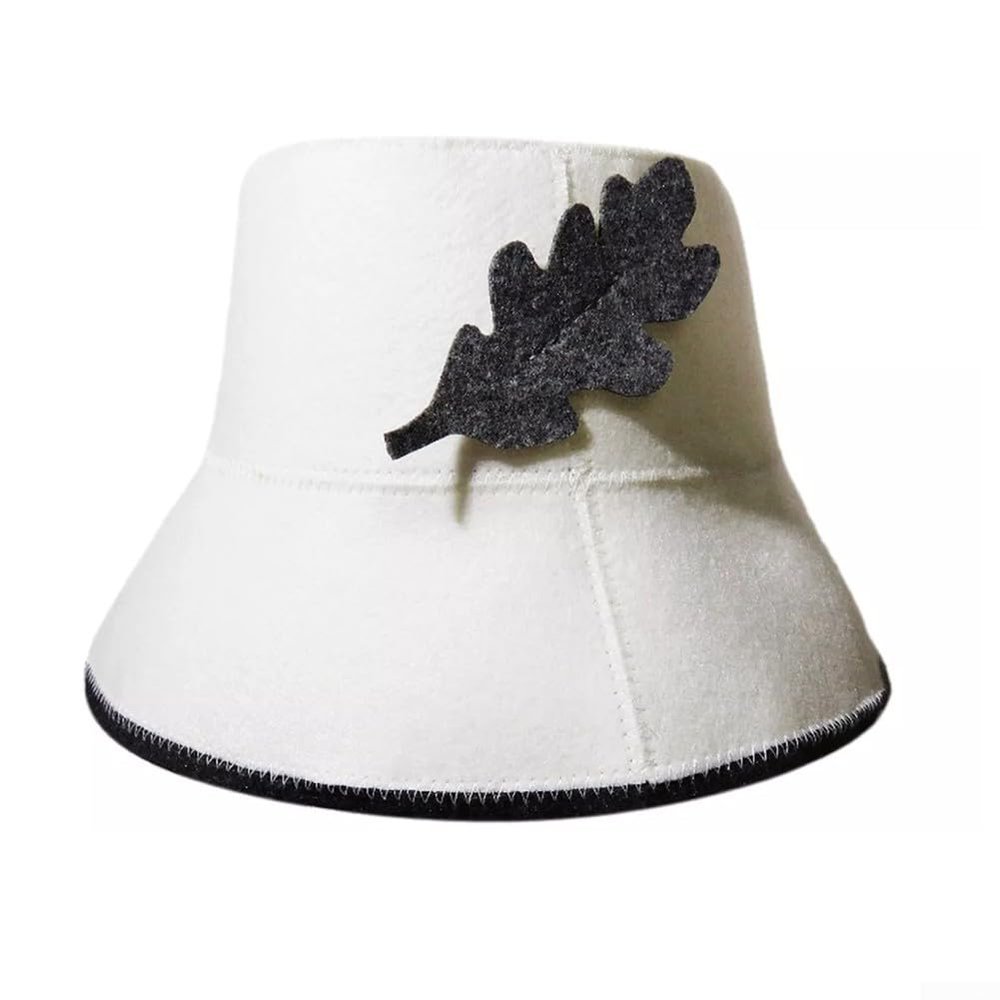 ARMYJY Fisherman Felt Sauna Hat,Excellent Insulation,Quick Water Absorption, Keeping your Head Dry and Comfortable(White)