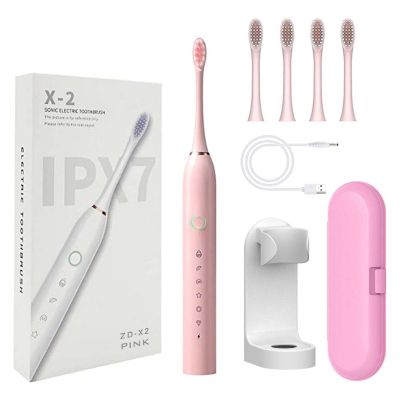 Stabilizek Toothbrush, Sonic Electric Toothbrush for Adults, USB Rechargeable Sonic, 2024 New Electric Toothbrush, Electric Toothbrush with Charger Stand, Automatic Toothbrush Set (Pink, One Size)
