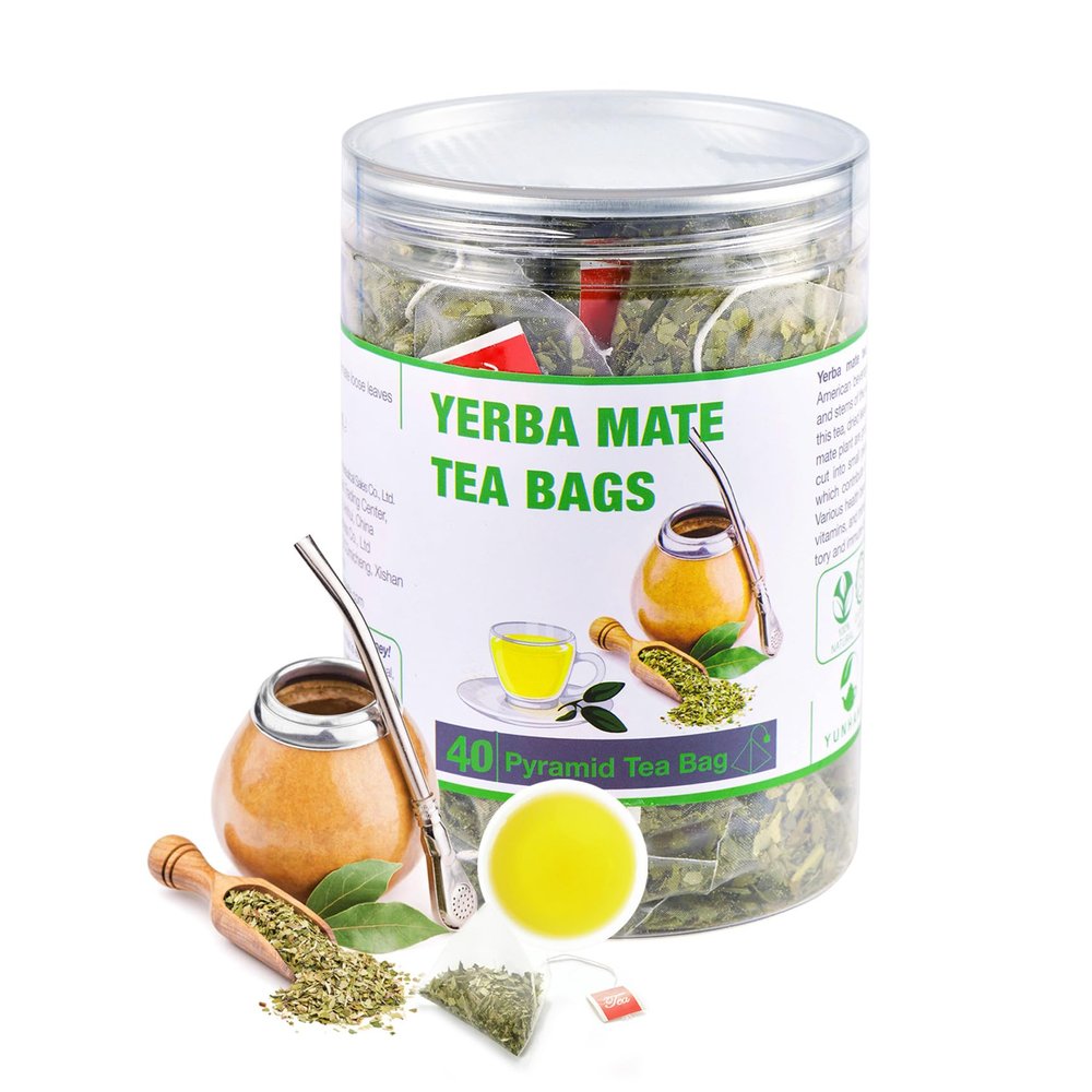 40 Yerba Mate Tea Bag, 3g/bag, Unsmoked Yerba Mate Loose Leaf Tea Packets, from Argentina - Rich In Antioxidants, Unsweetened