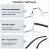 ABETOS Slim Reading Glasses TR90 Frame Ultra Lightweight Blue Light Blocking Computer Readers Half Rim Eyeglasses for Men Women with Portable Case, Grey+2.0 view 4