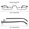 ABETOS Slim Reading Glasses TR90 Frame Ultra Lightweight Blue Light Blocking Computer Readers Half Rim Eyeglasses for Men Women with Portable Case, Black+1.25 view 2