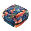 Zipper Menstrual Cup Pouch, Sanitary Napkin Storage Bags, Seahorse-1545 Soft Tampons Collect Holder Purse for Girls Women Ladies Feminine view 1