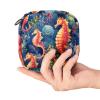 Zipper Menstrual Cup Pouch, Sanitary Napkin Storage Bags, Seahorse-1545 Soft Tampons Collect Holder Purse for Girls Women Ladies Feminine view 4
