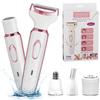 4 in 1 Electric Lady Shaver, USB Rechargeable Painless Razor Bikini Trimmer Shaver Razor Set for Women, Wet and Dry Hair Removal for Face Legs Underarm Nose and Eyebrow view 1