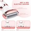 4 in 1 Electric Lady Shaver, USB Rechargeable Painless Razor Bikini Trimmer Shaver Razor Set for Women, Wet and Dry Hair Removal for Face Legs Underarm Nose and Eyebrow view 3
