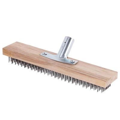 Hand Broom Brush,Wire Brush Broom,Wire Broom Head 30cm Steel Broom with Socket Heavy Duty Garden Sweeping Metal Brush