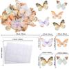 24Pcs Lively 3D Butterfly Cupcake Toppers Double Layer Butterfly Decorations for Girls Women's Happy Birthday Wedding Party Cake Wall Party Food Decorations Yellow view 2