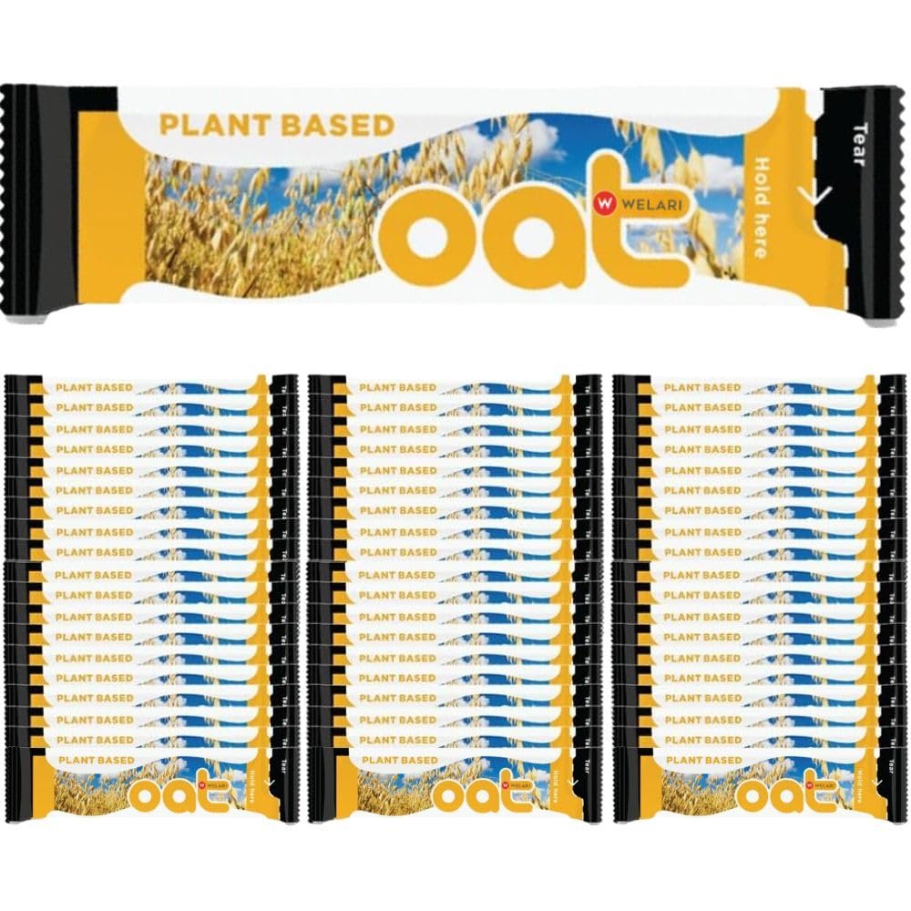 Welari Oat Milk Plant Based Sachet 10ml x 60 Long Life Non Dairy Vegan Wheat Drink Office Hospitality Catering Single Use Stick with Welari Thank You Card | (60pack)