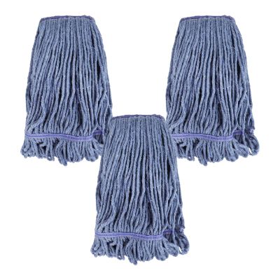 Commercial Heavy Duty Mop Heads Replacement for Rubbermaid: 3 Packs Industrial Wet Mop Head for Floor Cleaning - Cotton Commercial Products Wet Mop Refills