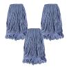Commercial Heavy Duty Mop Heads Replacement for Rubbermaid: 3 Packs Industrial Wet Mop Head for Floor Cleaning - Cotton Commercial Products Wet Mop Refills view 1