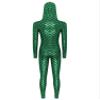 CHICTRY Womens Sexy Metallic Fish Scales Catsuit Long Sleeve Wetlook Hooded Bodysuit Mermaid Costume Dark Green XL view 4