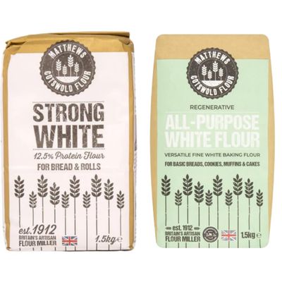 Matthews Strong White Flour 1.5kg and Matthews All Purpose White Flour 1.5Kg - High-Protein British Wheat and Regeneratively Farmed Ancient Grain Spelt for Nutritious and Delicious Baking