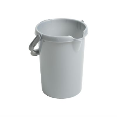 AaH1 5L Bucket Silver High Grade Durable Plastic Reusable Bucket with Litre Scale - Home Gardening cleaning