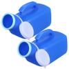 2Pcs Urinal for Men 1200ML Portable Urinal Spill Proof Pee Bottles with Lid  Handle Thick Plastic Male Urinal Large Opening Mens Urinals with Wraped Edge for Travel, Hospital Blue view 3