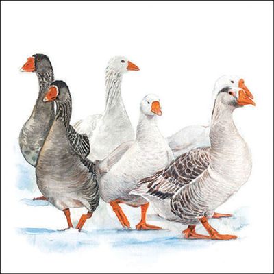 20 Napkins Winter Geese in Winter as Table Decoration Paper Napkins with Motif Also for Decoupage and Decoupage 33 x 33 cm