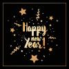 20 Napkins New Year's Eve Happy New Year Gold on Black as Table Decoration Paper Napkins with Motif Also for Decoupage and Decoupage 33 x 33 cm view 1
