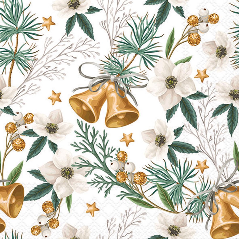 Ambiente 33cm 3-Ply Paper Napkins 20pcs - Helleborus and Bells