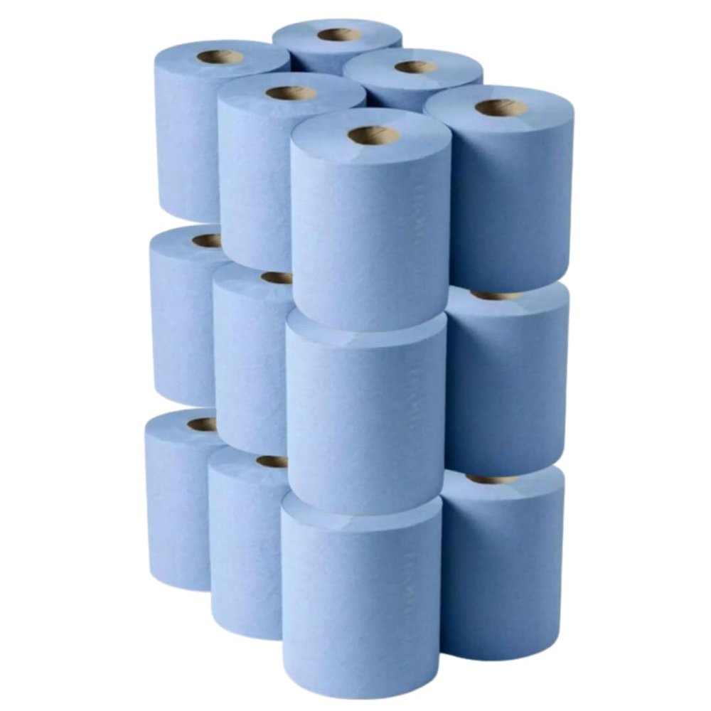 BCF400 Misa Blue Centrefeed 400 Sheet Laminated Embossed Tissue Rolls (18 Rolls)