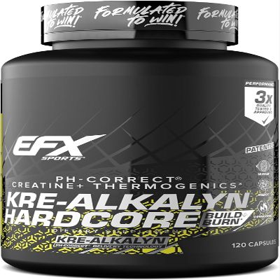 All American EFX Kre Alkalyn Hardcore | Build Muscle & Enhance Performance | Thermogenic pH Correct Creatine Monohydrate Pill Supplement (120 Pills)